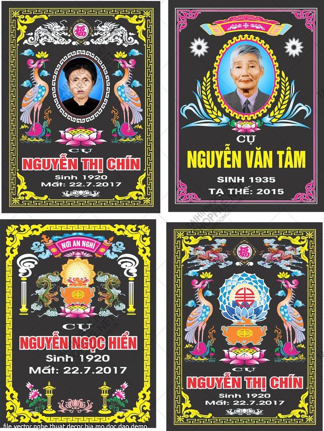 file vector nghe thuat decor bia mo doc dao